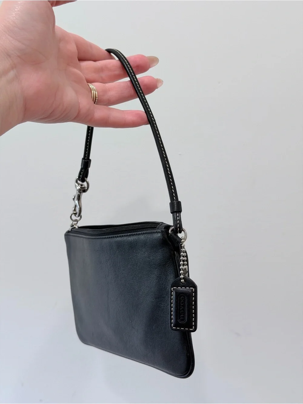 Authentic Coach Y2K Black Leather Mini Shoulder Bag